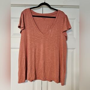 Torrid Short Sleeve V-Neck Tee - Coral